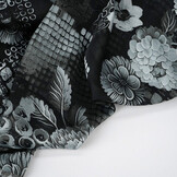 Stretch Satin Printed Flowers Satu