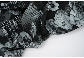 Stretch Satijn Bedrukt Bloemen Satu