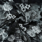 Stretch Satin Printed Flowers Satu