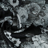 Stretch Satin Printed Flowers Satu