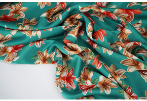 Stretch Satin Bedruckt Blumen Sarah