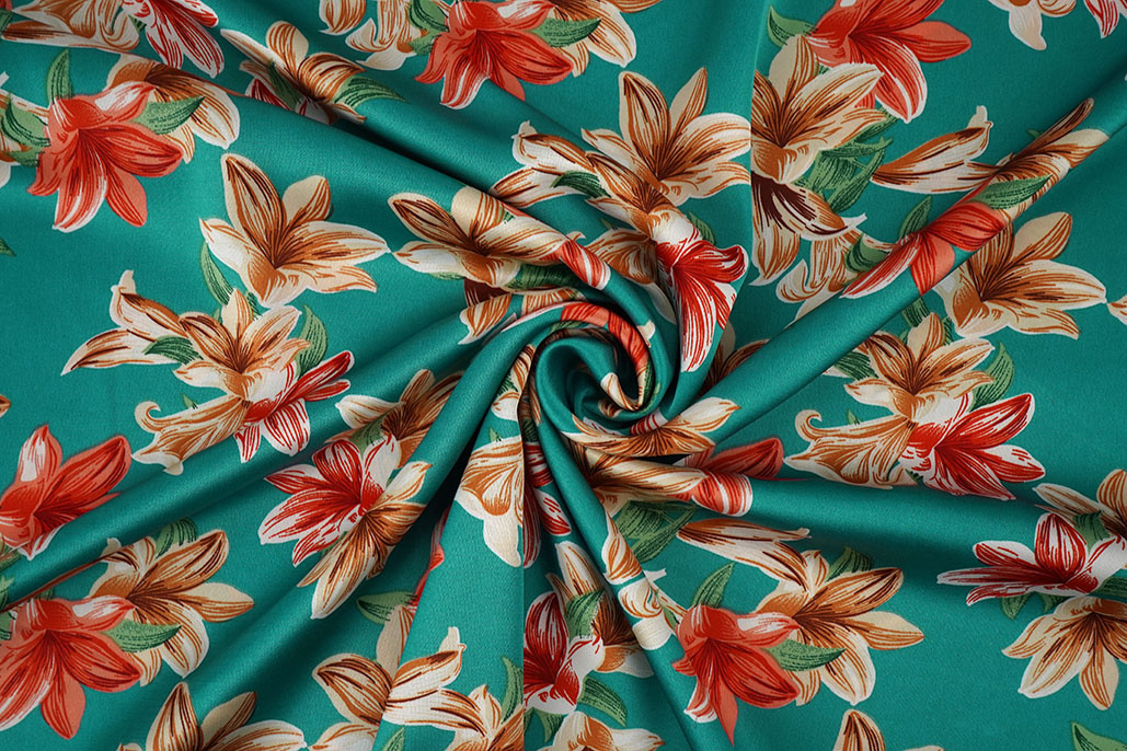 Stretch Satin Bedruckt Blumen Sarah