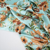 Stretch Satin Printed Flowers Emily