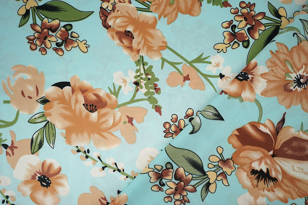 Stretch Satin Bedruckt Blumen Emily