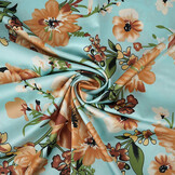Stretch Satin Bedruckt Blumen Emily