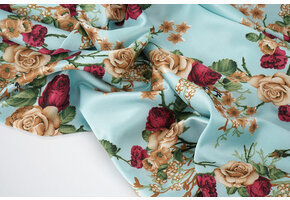 Stretch Satin Bedruckt Blumen Ysabeau