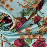 Stretch Satijn Bedrukt Bloemen Ysabeau