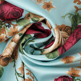 Stretch Satin Bedruckt Blumen Ysabeau