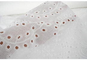 Broderie Katoen Nori Creme