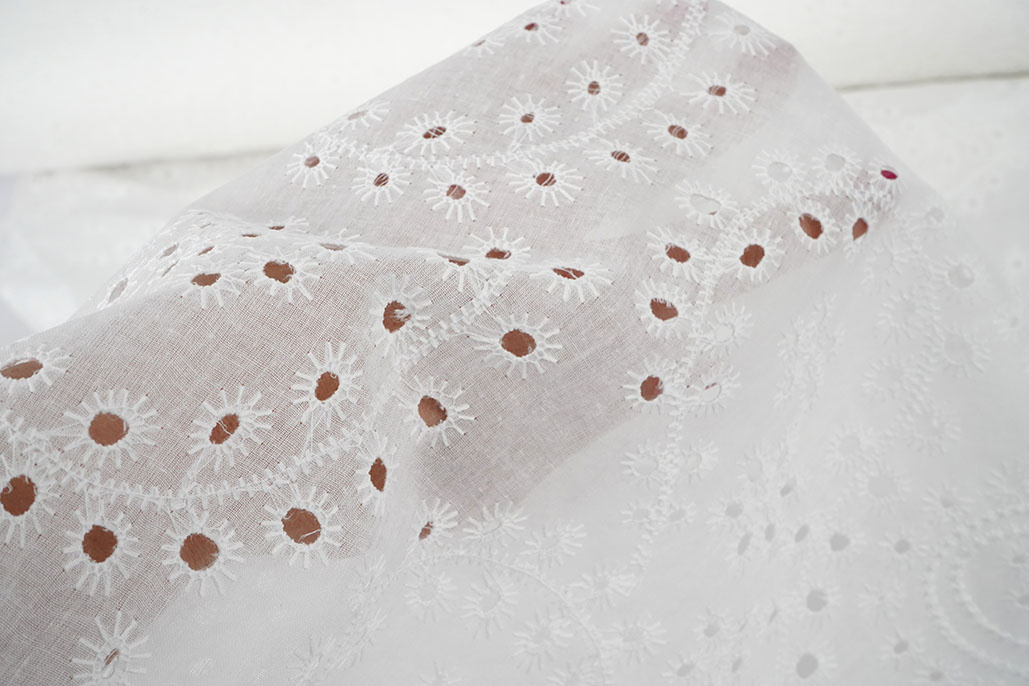 Broderie Katoen Nori Creme