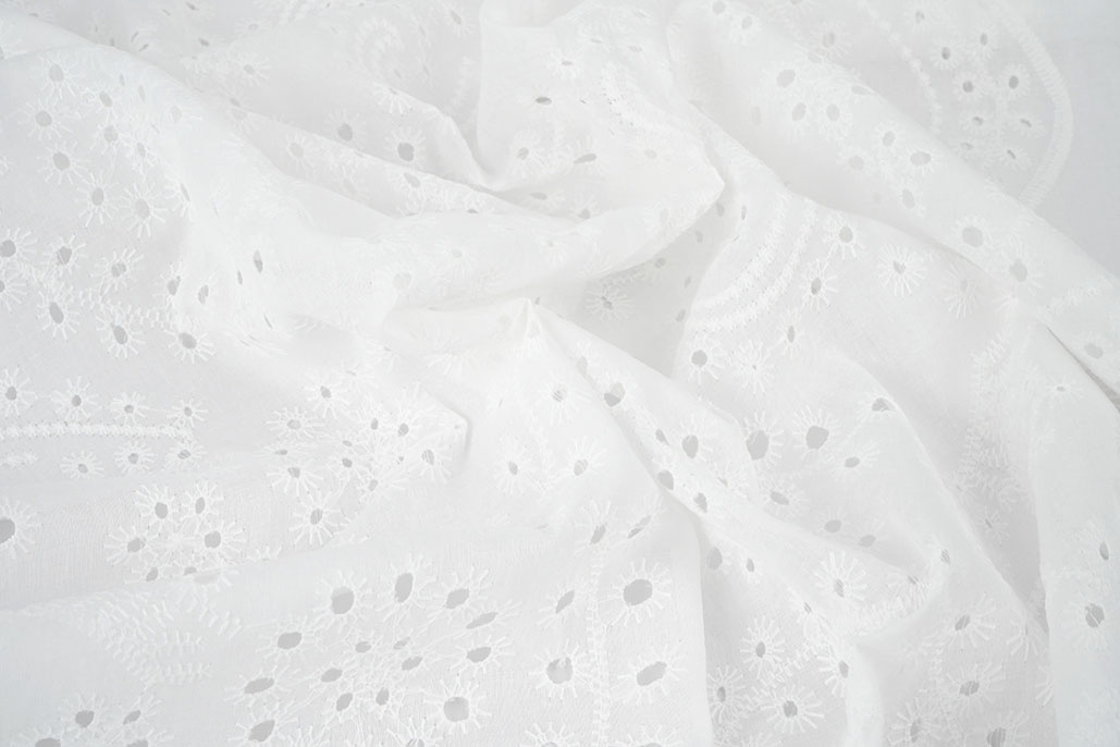 Broderie Katoen Nori Creme