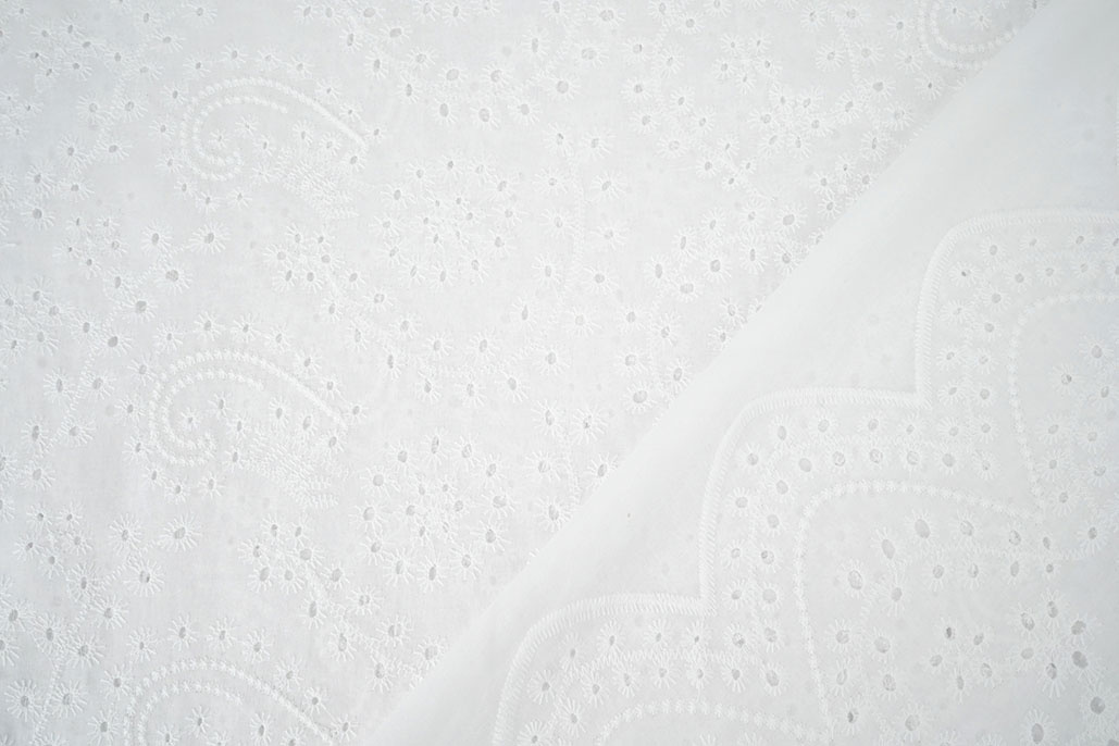 Broderie Katoen Nori Creme