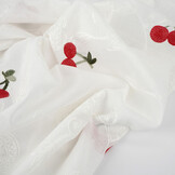 Cotton Embroidered Cherry Regina Creme