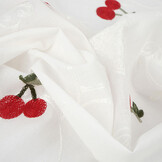 Baumwolle Bestickt Kirsche Regina  Creme