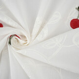 Baumwolle Bestickt Kirsche Regina  Creme