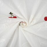 Baumwolle Bestickt Kirsche Regina  Creme