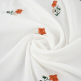 Cotton Embroidered Flower Fleur Creme