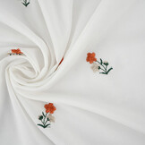 Cotton Embroidered Flower Fleur Creme