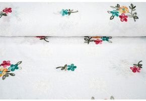 Cotton Embroidered Rive White