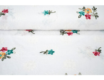 Cotton Embroidered Rive White