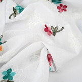 Cotton Embroidered Rive White