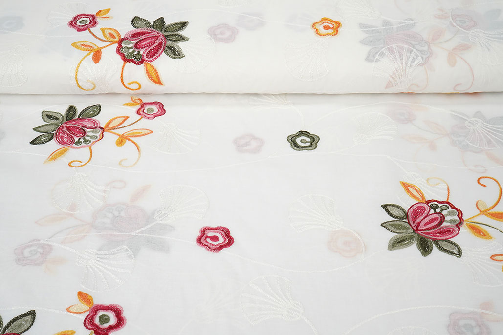 Baumwolle Bestickt Brume Creme