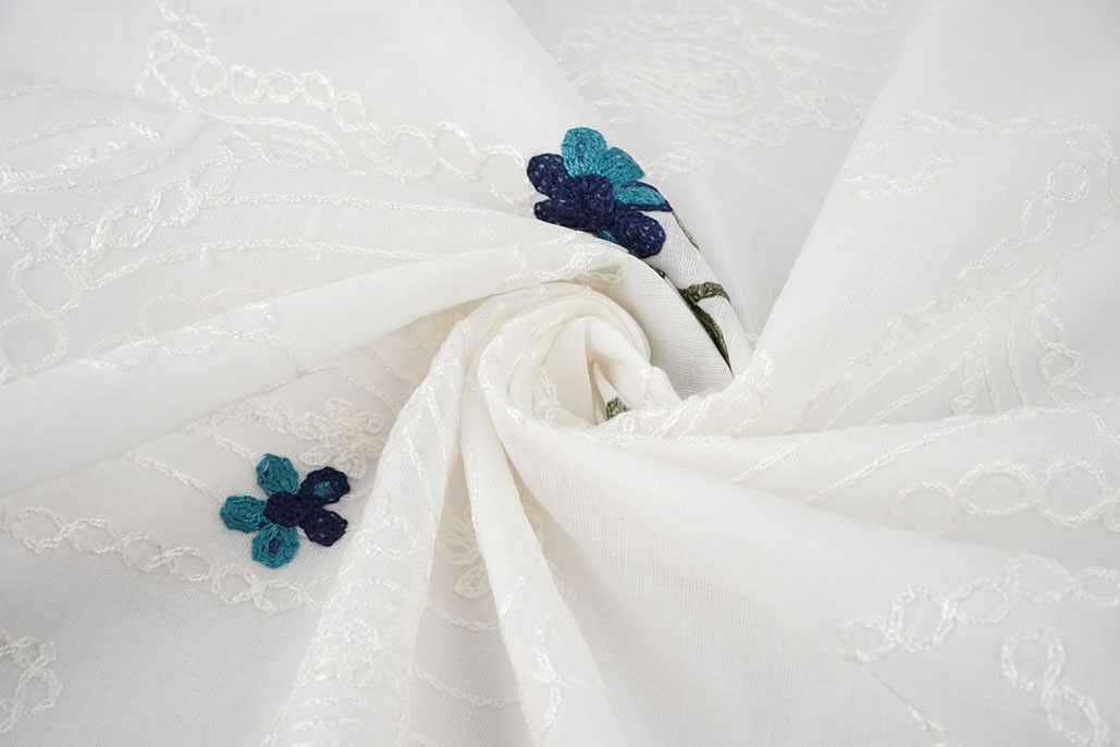 Cotton Embroidered Soie Creme