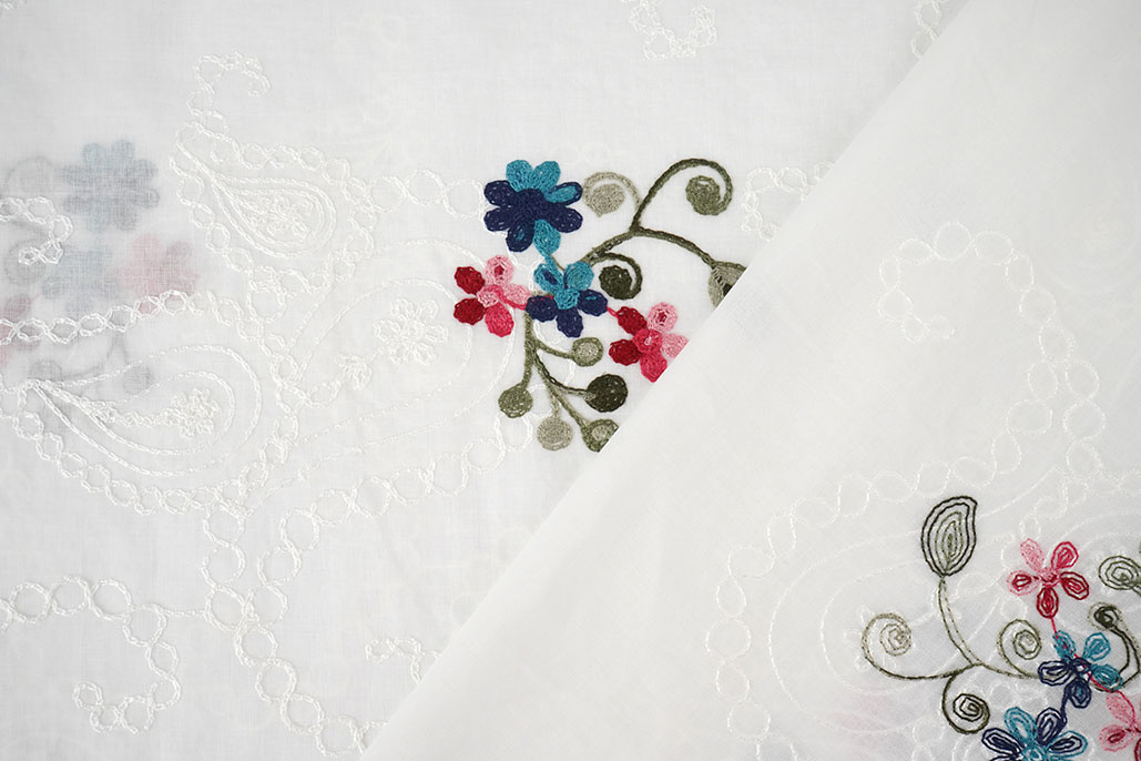 Cotton Embroidered Soie Creme