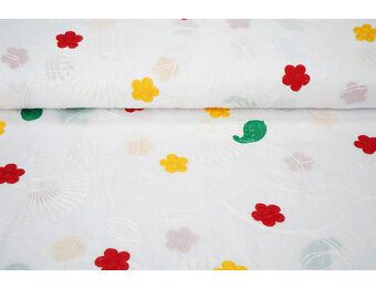 Baumwolle Bestickt Lin Weiß