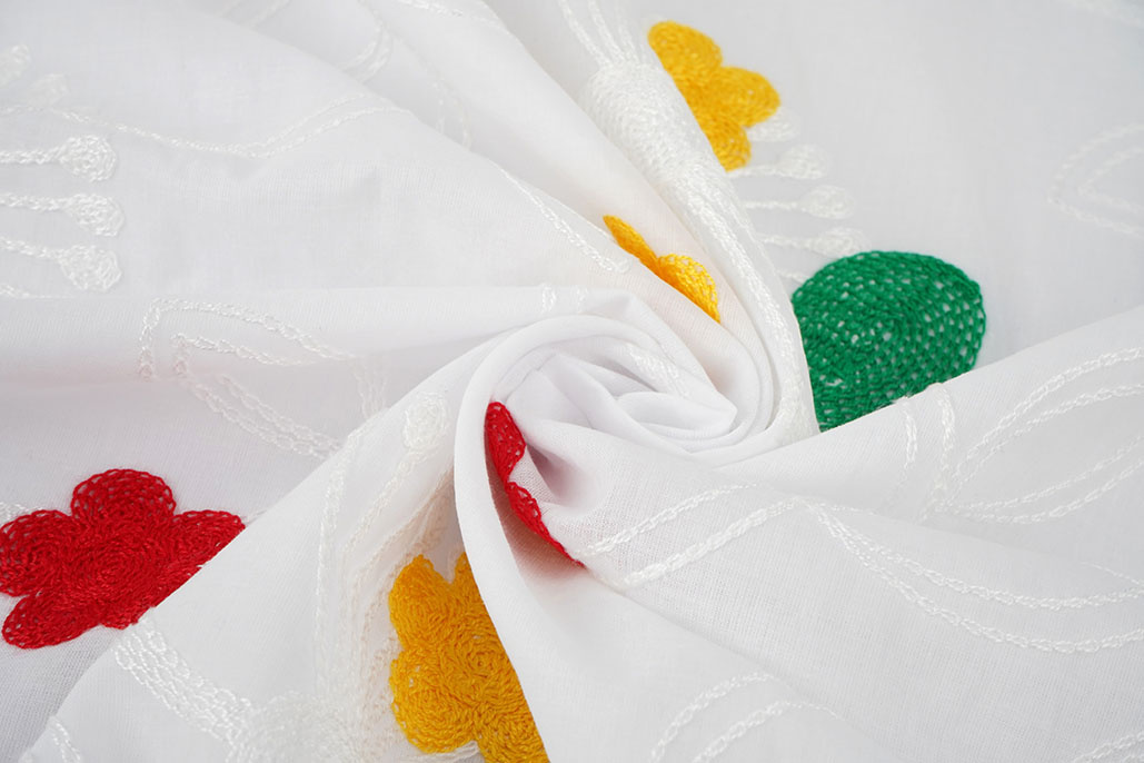 Cotton Embroidered Lin White