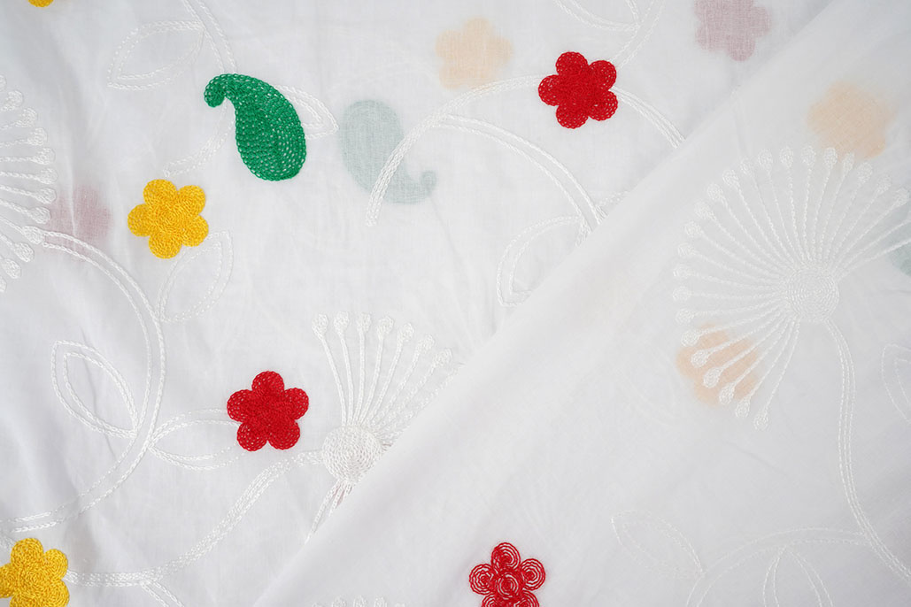 Cotton Embroidered Lin White