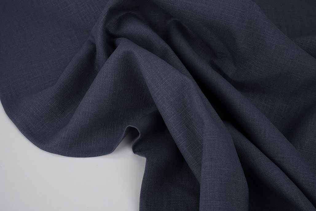 Gewaschenes Leinen Indigo Blau