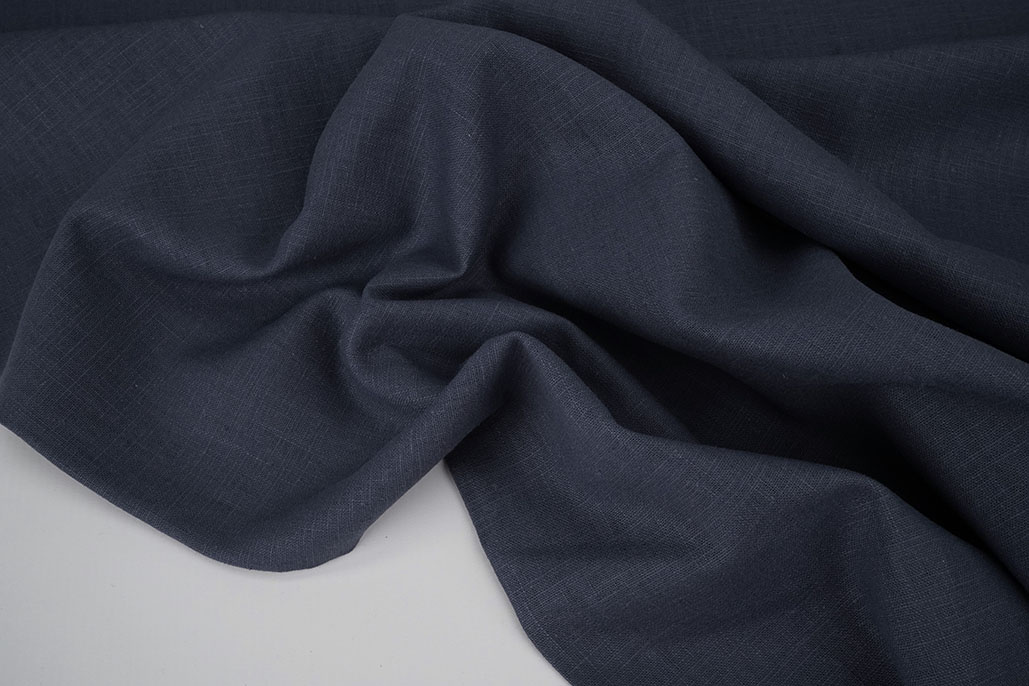 Gewaschenes Leinen Indigo Blau
