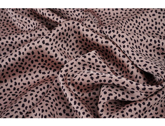 Stretch Satin Bedruckt Leopard Bo Rosa