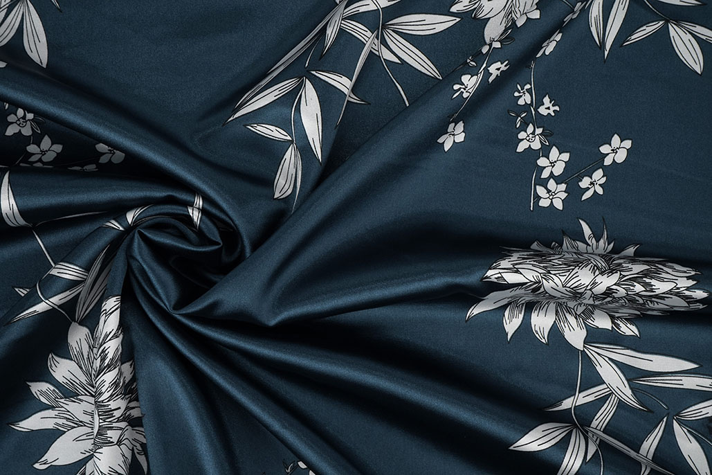 Stretch Satin Bedruckt Blumen Sabrina