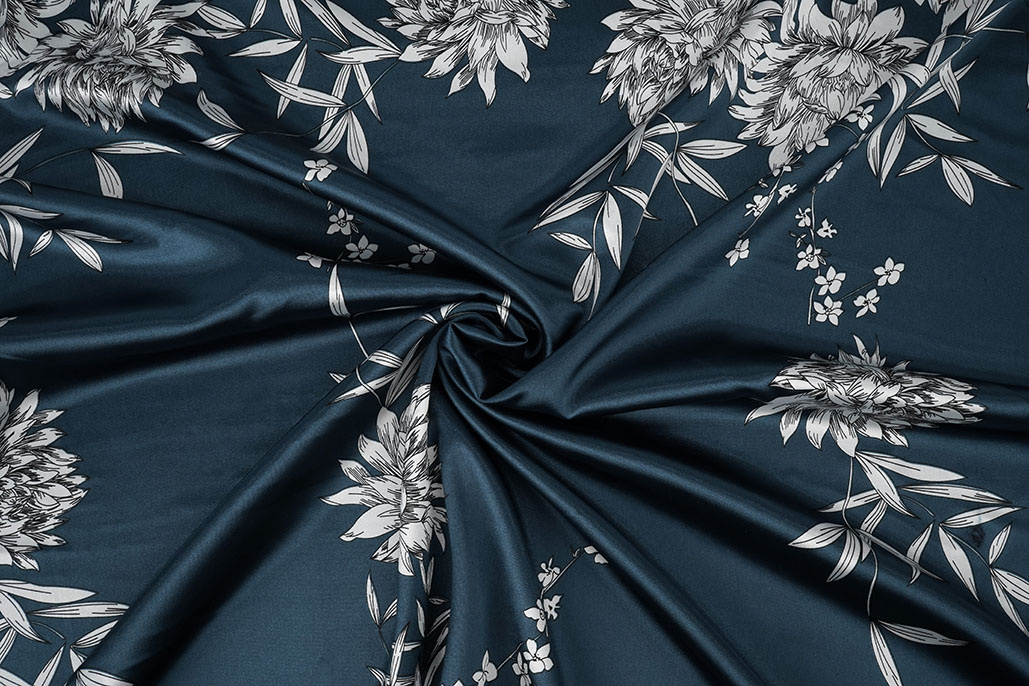Stretch Satin Bedruckt Blumen Sabrina