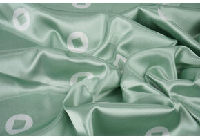 Stretch Satin Printed Pauline Green