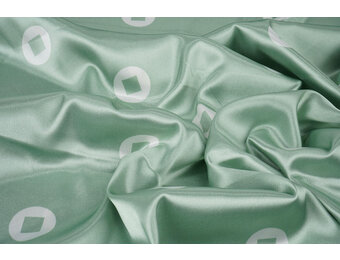 Stretch Satin Printed Pauline Green