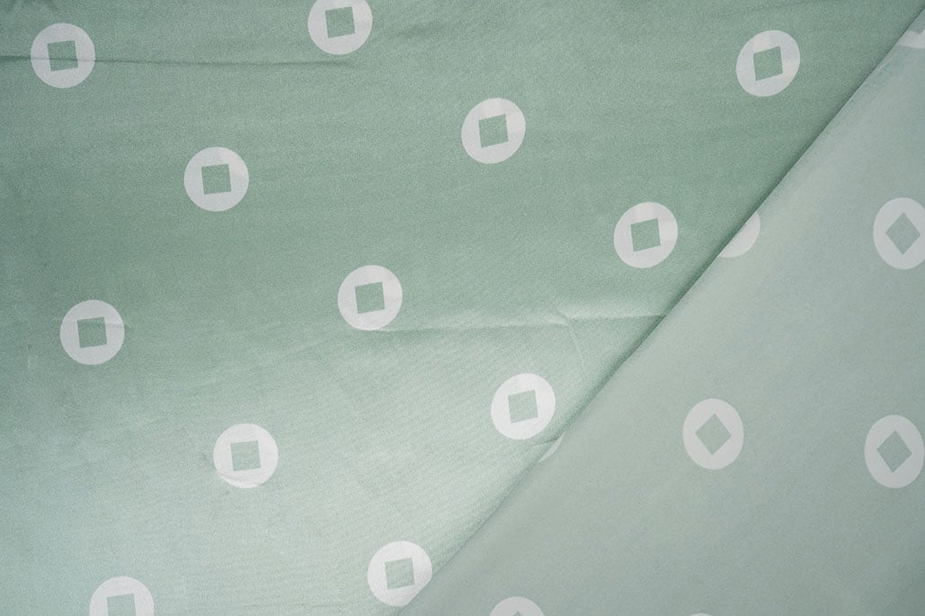 Stretch Satin Printed Pauline Green