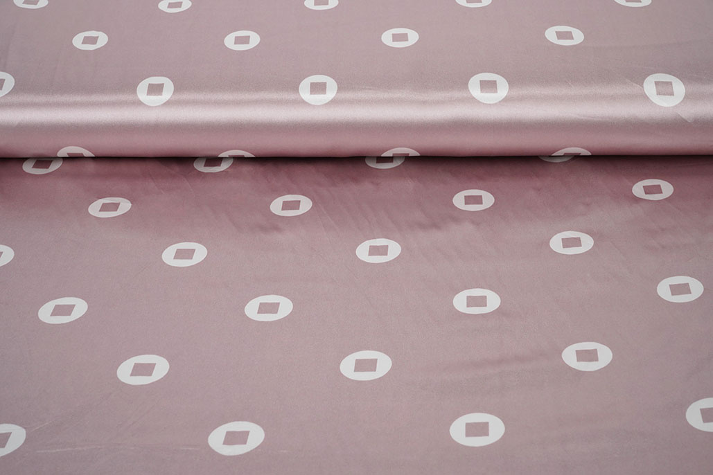 Stretch Satin Bedruckt Pauline Puderrosa