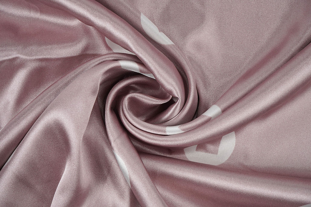 Stretch Satin Printed Pauline Powder Pink