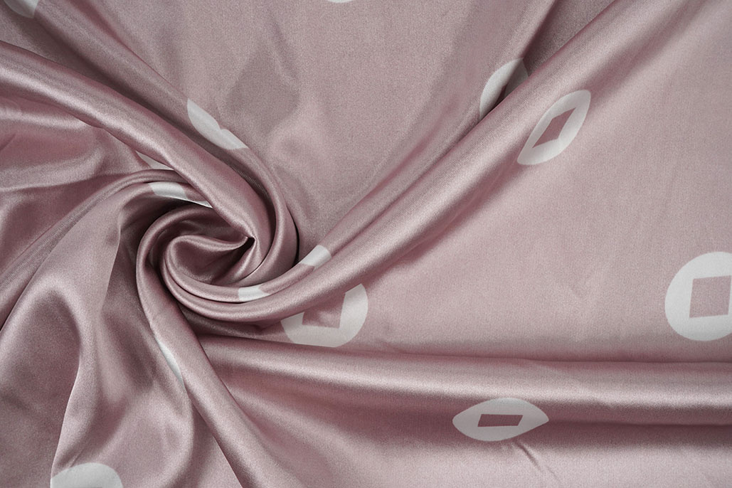 Stretch Satin Printed Pauline Powder Pink