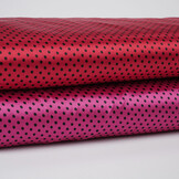 Stretch Satin Bedruckt Punkte Rot Schwarz