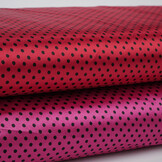 Stretch Satin Bedruckt Punkte Alpenveilchen Schwarz