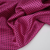 Stretch Satin Bedruckt Punkte Alpenveilchen Schwarz