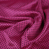 Stretch Satin Bedruckt Punkte Alpenveilchen Schwarz