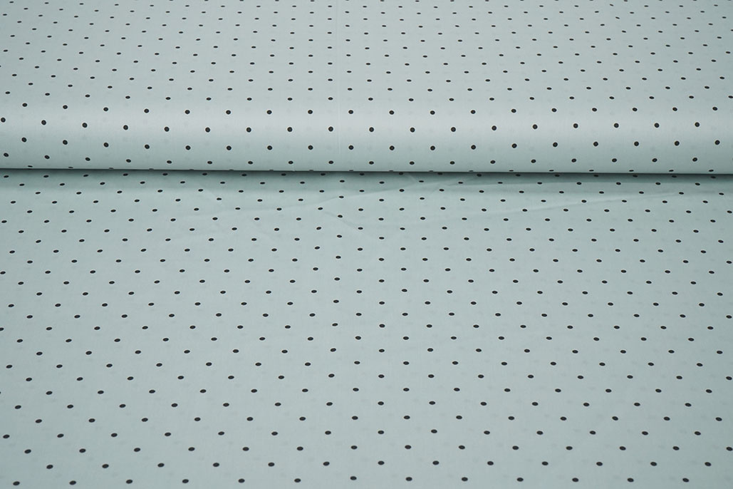 Stretch Satin Bedruckt Punkte Helles Alt-Mintgrün