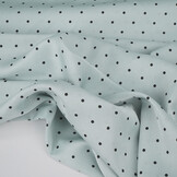 Stretch Satin Bedruckt Punkte Helles Alt-Mintgrün