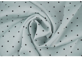 Stretch Satin Printed  Dots Light Old Mint Green