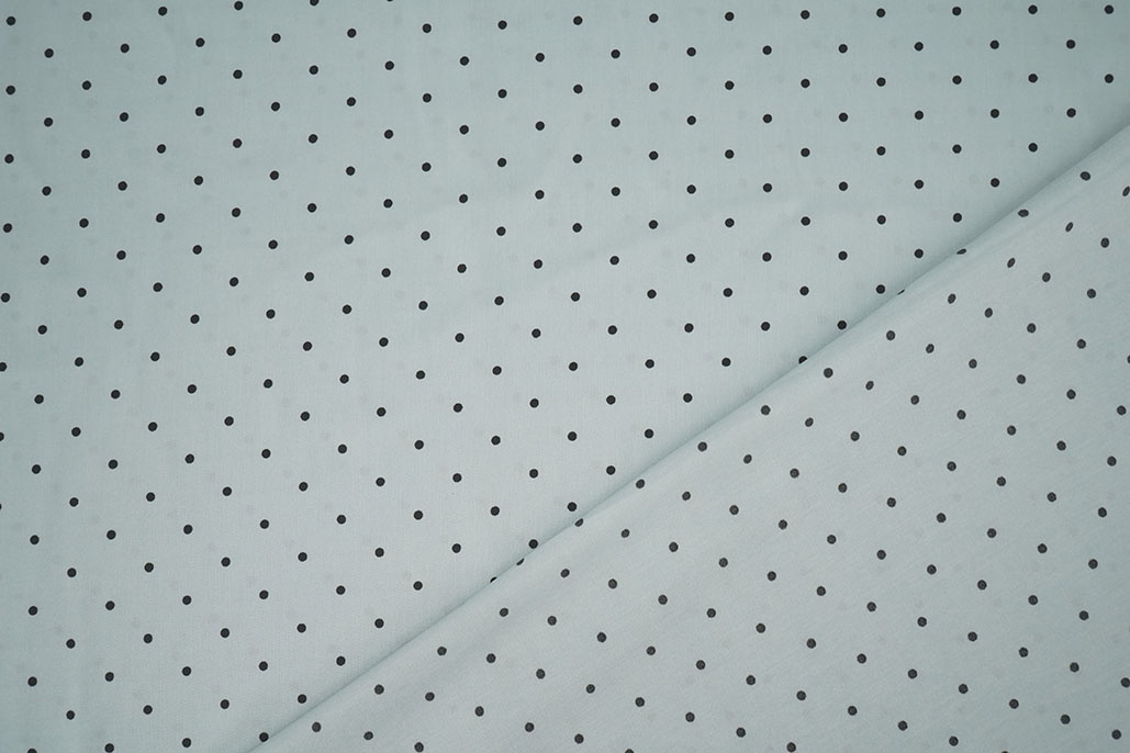 Stretch Satin Printed  Dots Light Old Mint Green